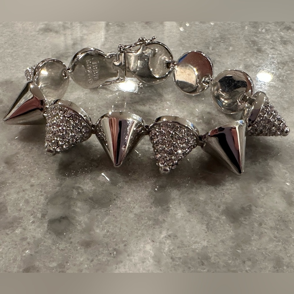 New Eddie Borgo silver and pave cone bracelet